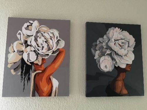 Customer photo review of Malen nach Zahlen - Frau mit Blumenhaar