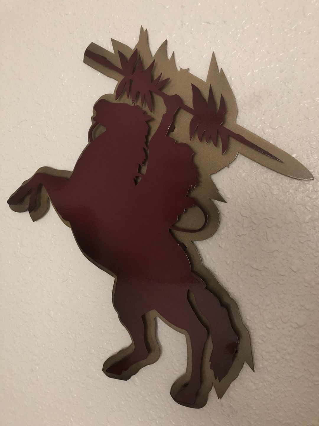 Customer photo review of Florida State Seminoles "Osceola and Renegade" 3D Metal Wall Art