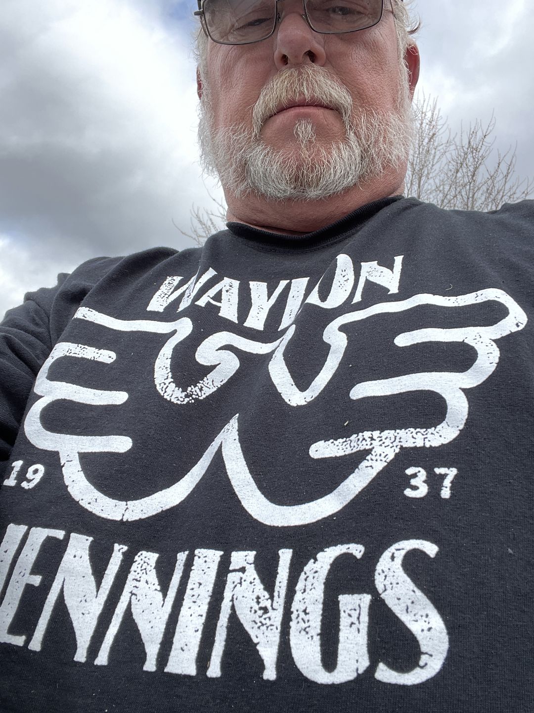 Customer photo review of Stack Logo Waylon Jennings Longsleeve Shirt