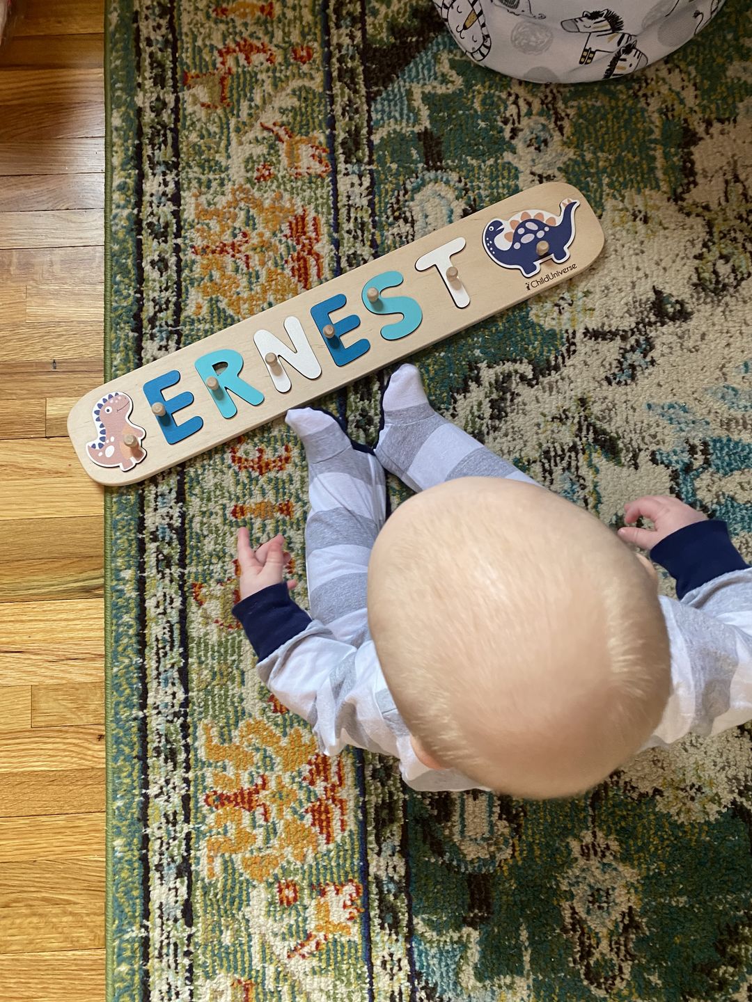 Customer photo review of Boy Dinosaur Name Puzzle