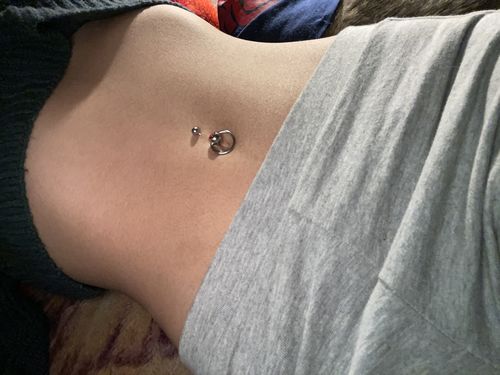 Customer photo review of Pink Angel Belly Rings 5 Pcs Set