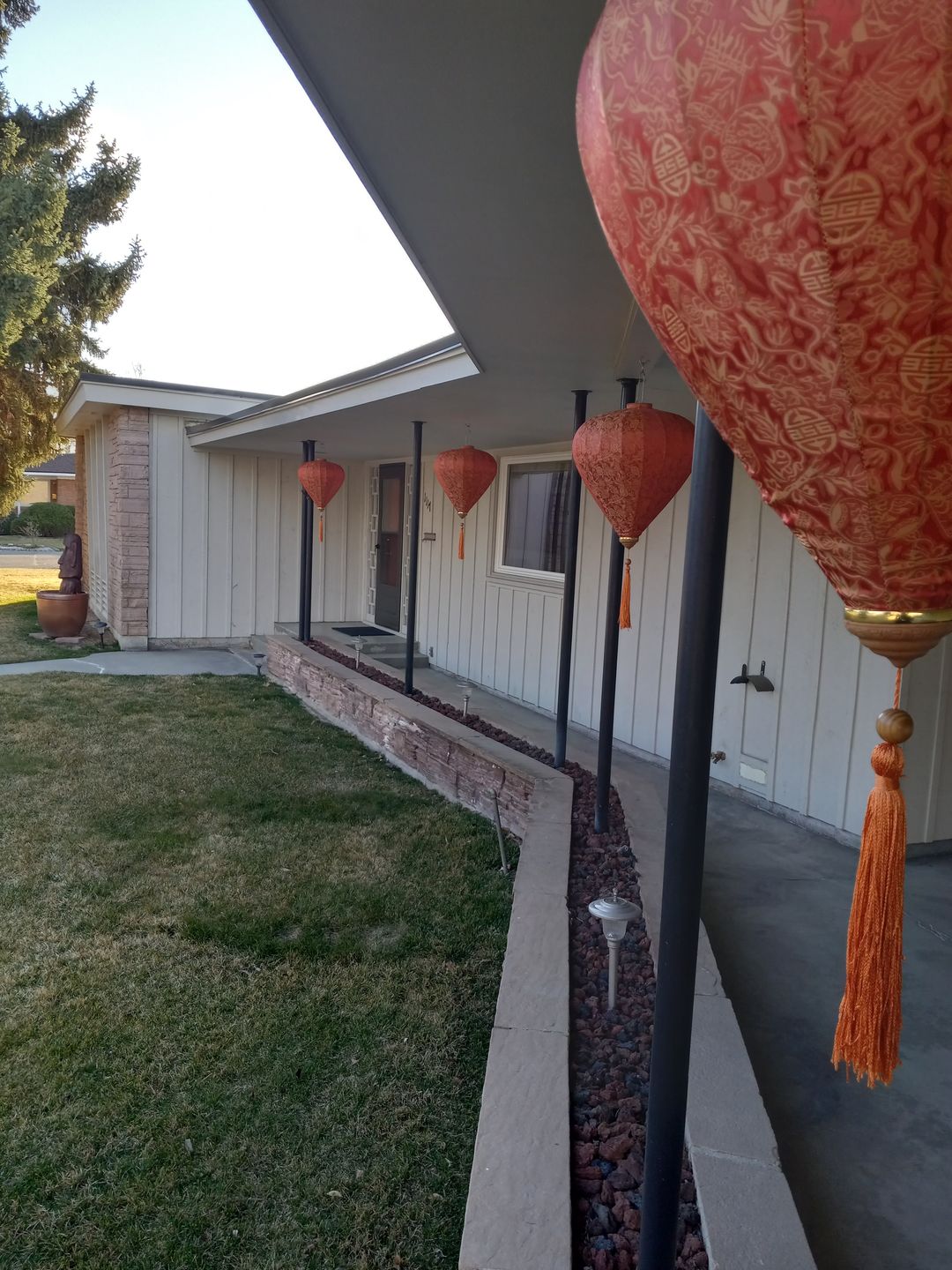 Customer photo review of Large Red / Orange Vietnamese Silk Lantern, Garlic Umbrella Shaped (Estimated Arrival: 2/24/22)
