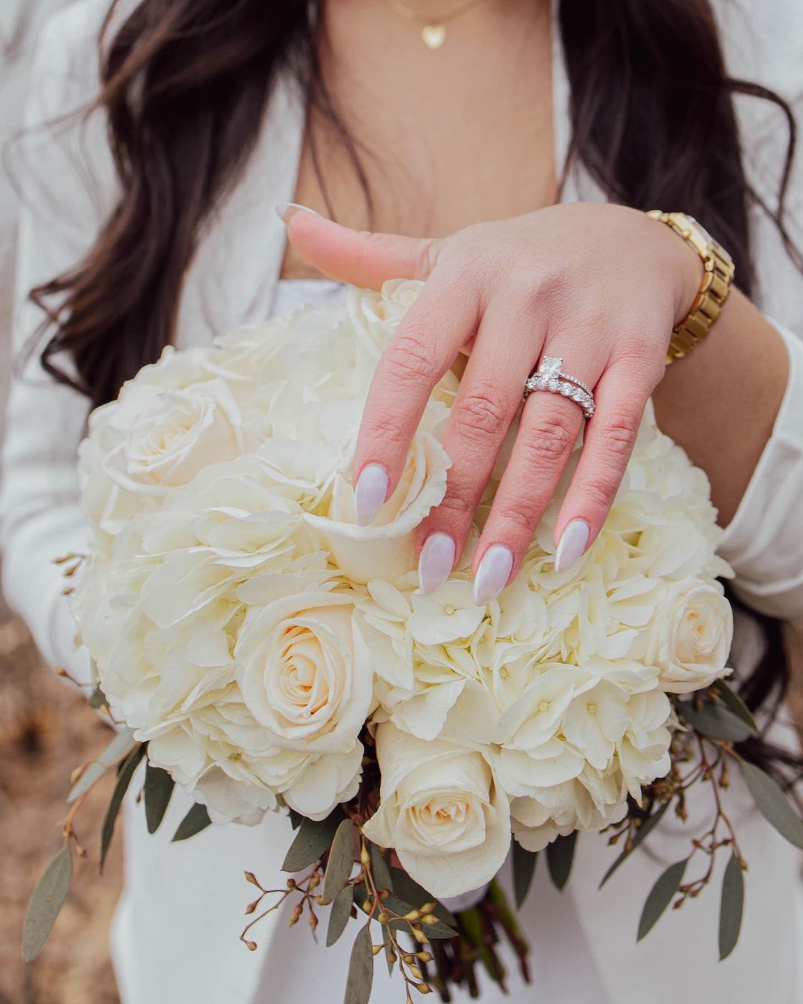 Customer photo review of Round Sona Diamond Sterling Silver Wedding Band Eternity Ring