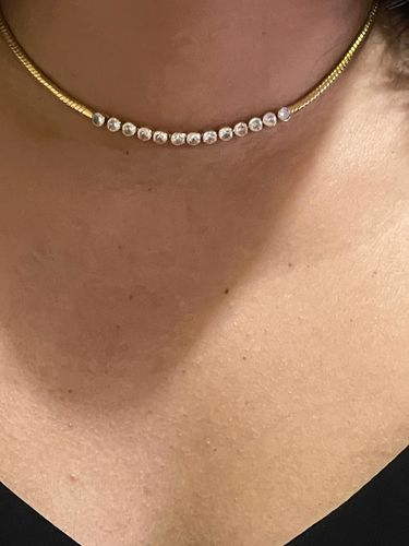 Customer photo review of Shine cubic zirconia gold choker necklace