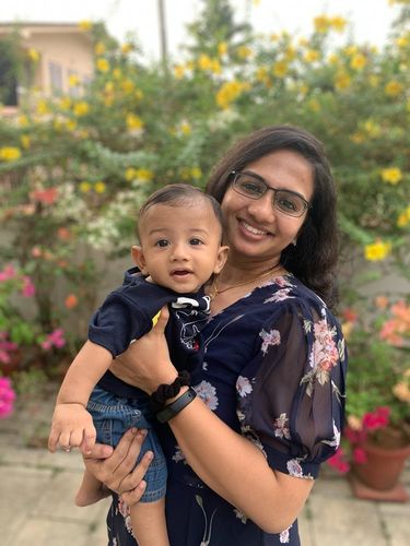 Customer photo review of Deep Blue Chiffon Jeans Top