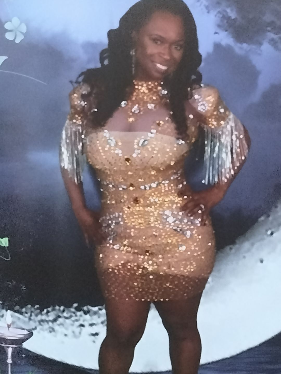 Customer photo review of Libra Diamante Gold Tassel Dress(Ready To Ship)