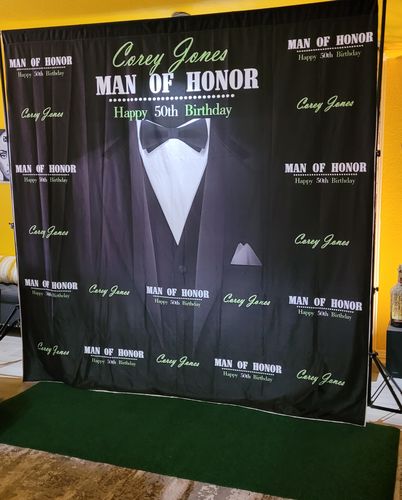 Customer photo review of 40th Birthday Ideas for Men/Husband, Man Of Honor Backdrop