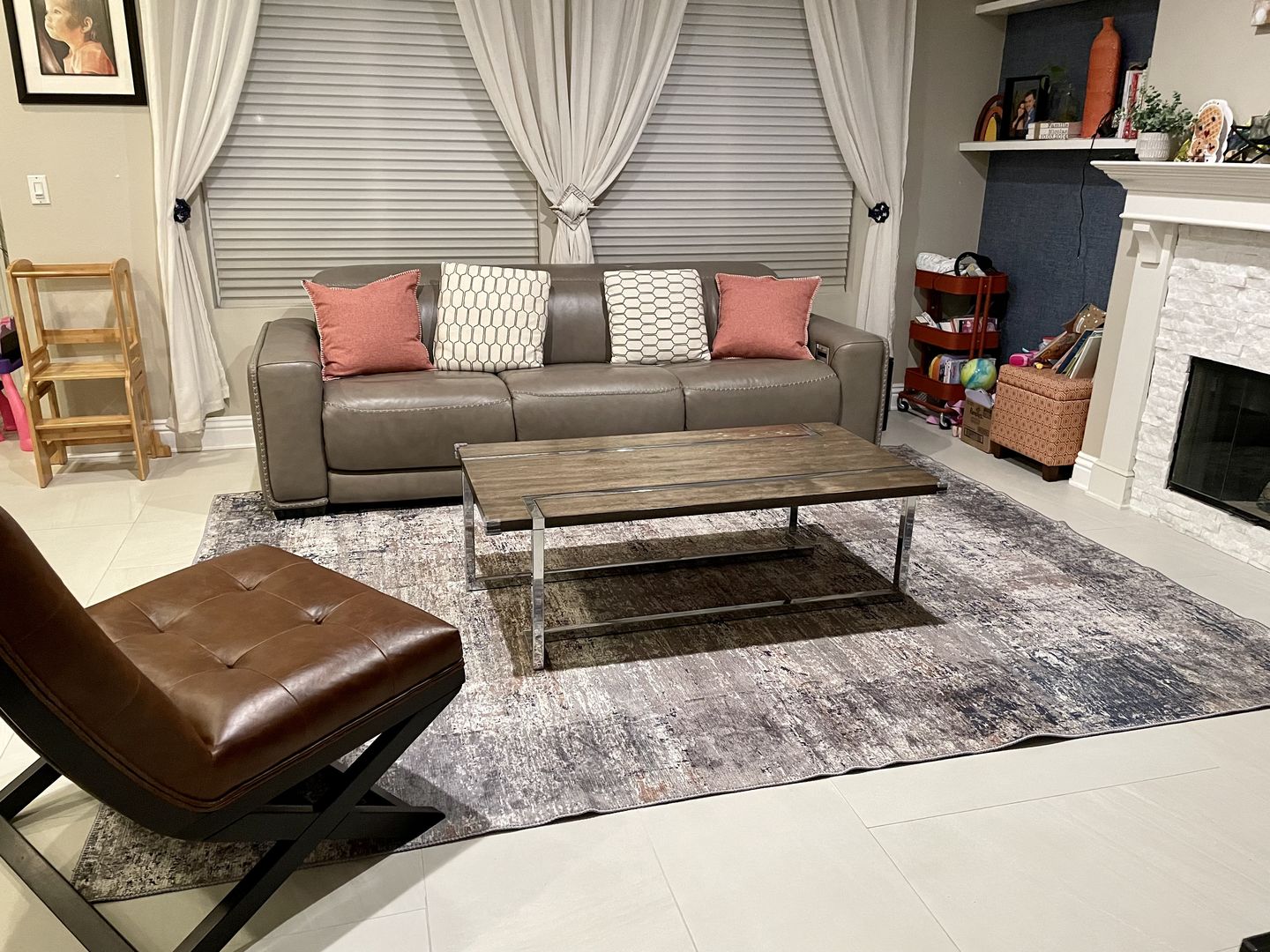 Customer photo review of Abstract Border Echo Blue Grey Rug