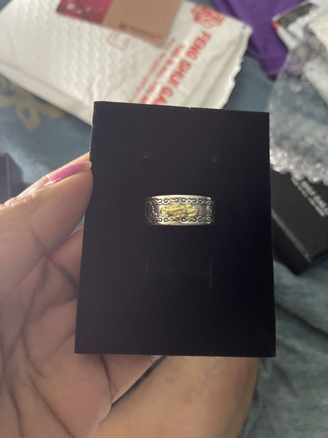 Customer photo review of Lucky Feng Shui Pixiu Wealth & Protection Ring(Adjustable)