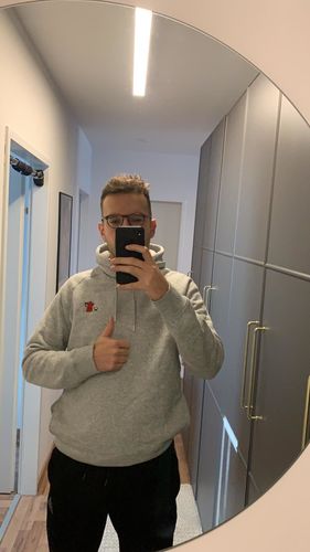 Customer photo review of Mokka Pot compostition | Bestickter Organic Bio Baumwoll Hoodie