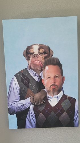 Customer photo review of 'Step Doggo & Human' Personalized Canvas