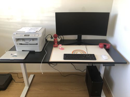 Customer photo review of Evo Electric Standing Height Adjustable  Desk(Free Shipping Nationwide)