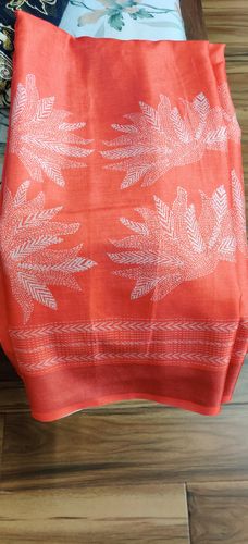 Customer photo review of Bright Red Digital Print Saree