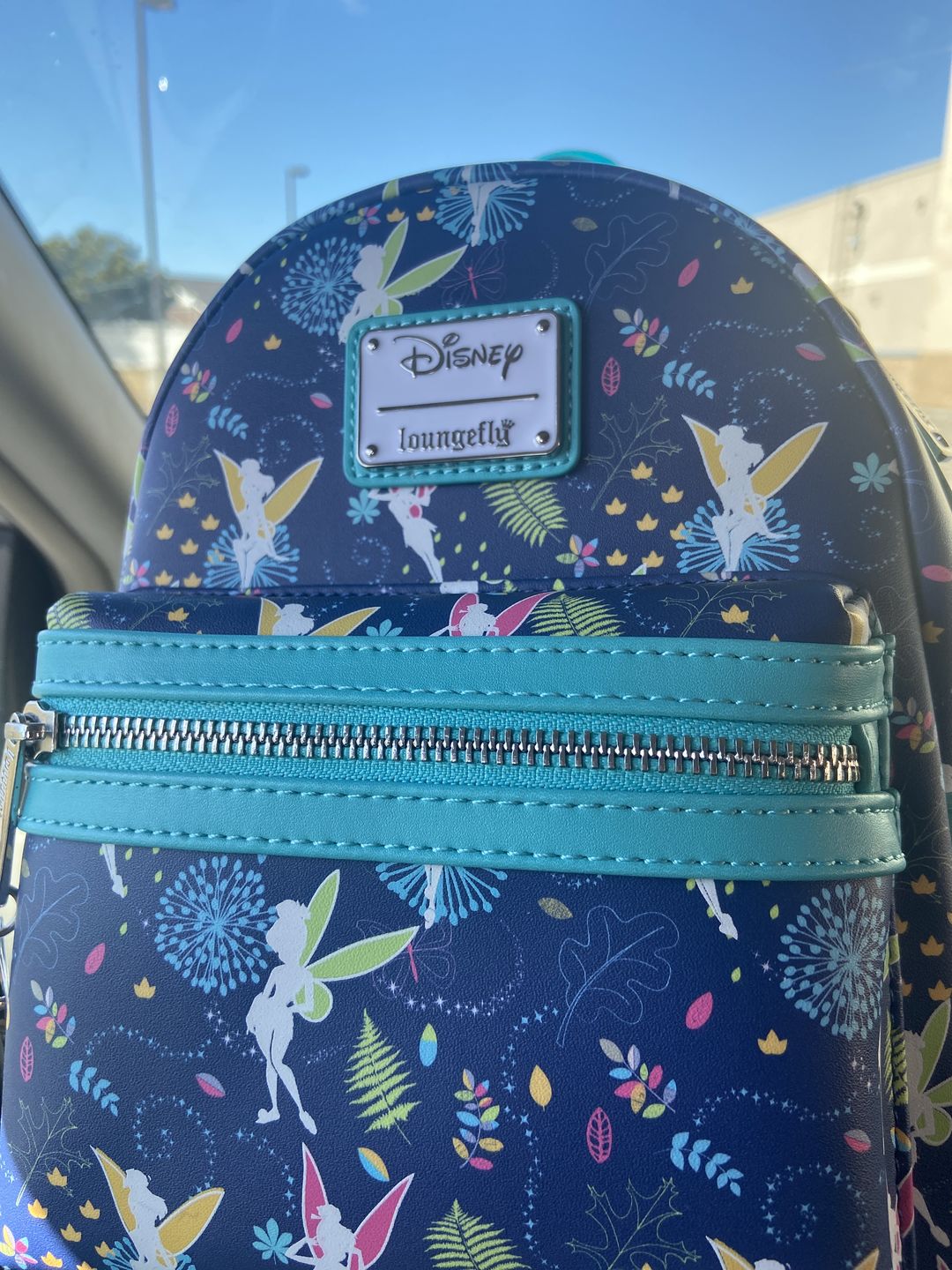 Customer photo review of 707 Street Exclusive - Disney Tinkerbell Glow in the Dark Allover Print Mini Backpack w/ Teal Straps - December Preorder