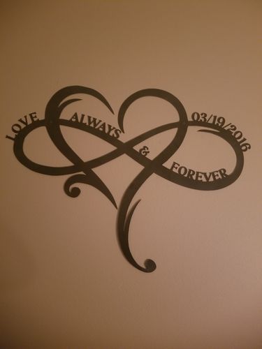 Customer photo review of Infinity Heart Metal Sign | Infinity Sign Metal Wall | Art Metal Infinity Symbol | Heart Rustic Modern Wall Decor Wall Sign Wedding Gifts