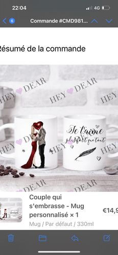 Customer photo review of Couple qui s'embrasse - Mug personnalisé