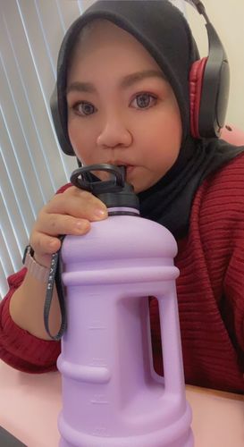 Customer photo review of Lavender Flip Cap 2.2L Bottle | The Oversized Water Bottle