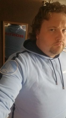 Customer photo review of Honda Racing Team Hoodie (1968) - Blue