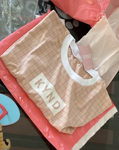 Customer photo review of Break the rules Oversized Crop T Shirt
