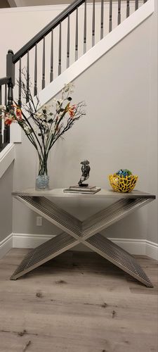 Customer photo review of PRESS CONSOLE TABLE - SILVER