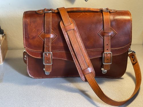 Customer photo review of No.60 | Western Leather Laptop Bag (Digital Pattern)