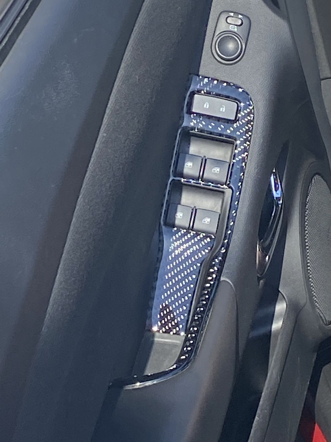Customer photo review of [Set] Carbon Fiber Door Window Switch Panel Overlay for Chevrolet Camaro 2010-2015