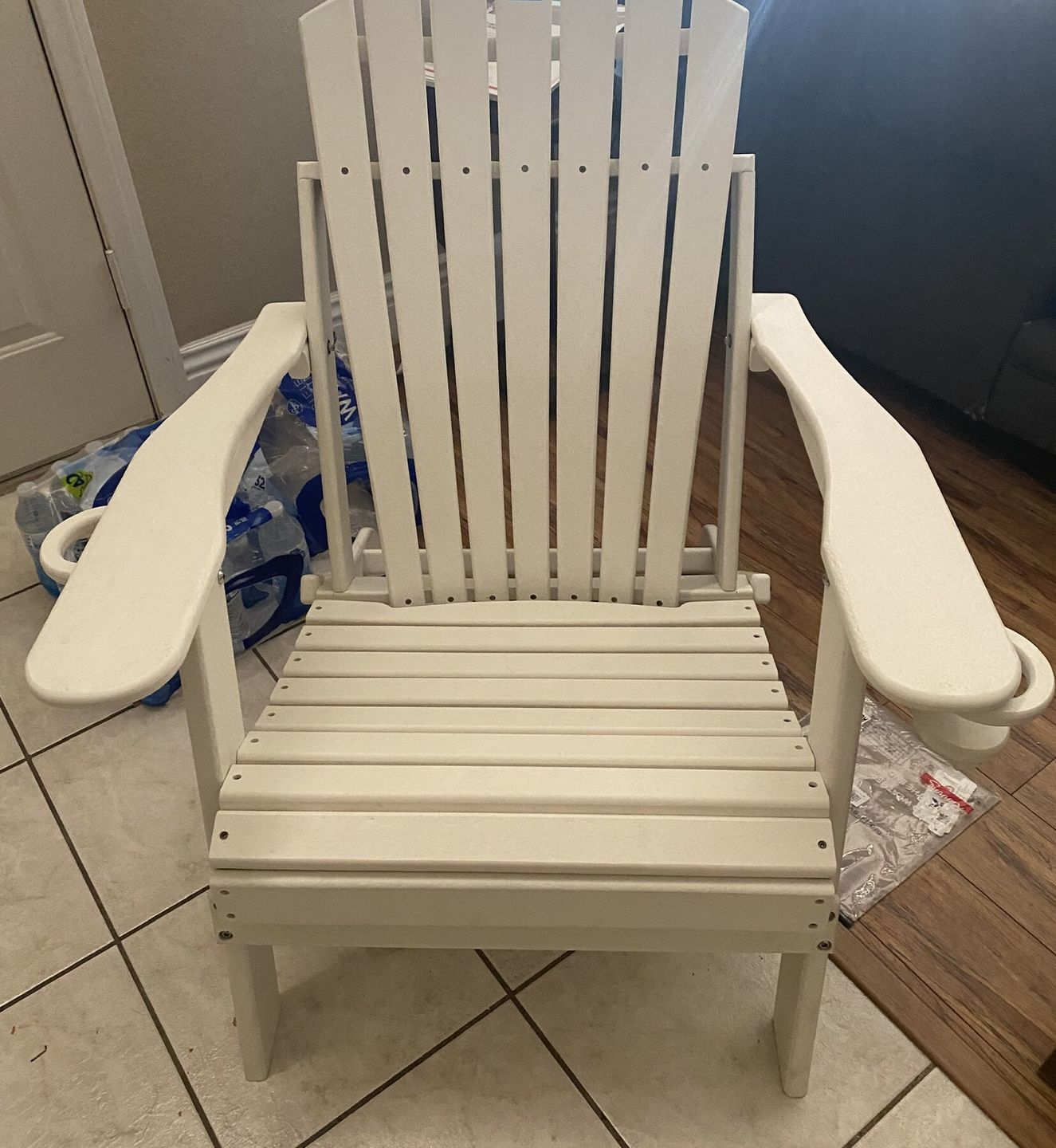 Customer photo review of DuraWeather Poly&reg; King Size Folding Adirondack Chair With Collapsible Cup Holders