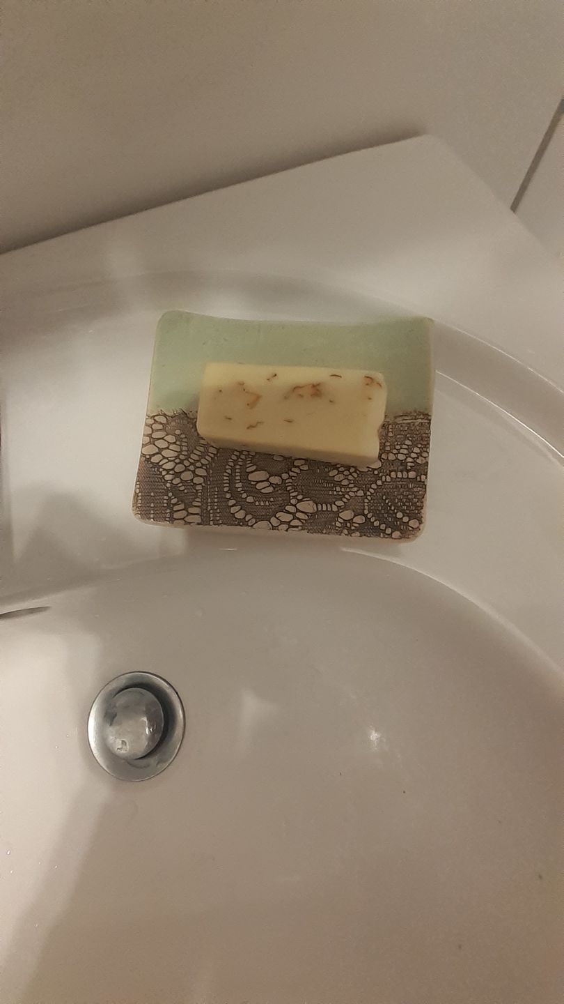 Customer photo review of Seifenschale aus Naturton (Türkis)