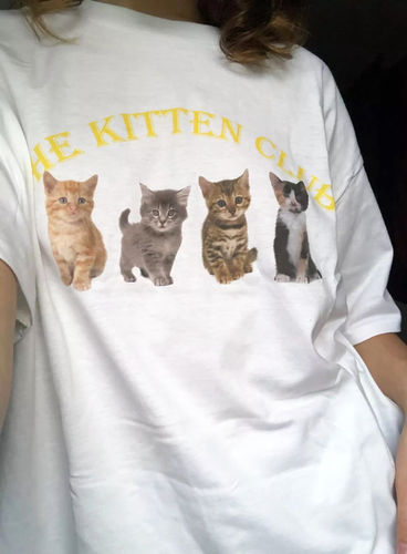 Customer photo review of The Kitten Club T-Shirt 🐱