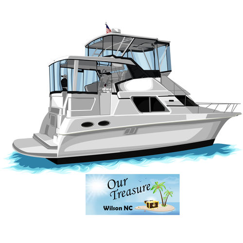 Customer photo review of Custom Digital Boat Artwork