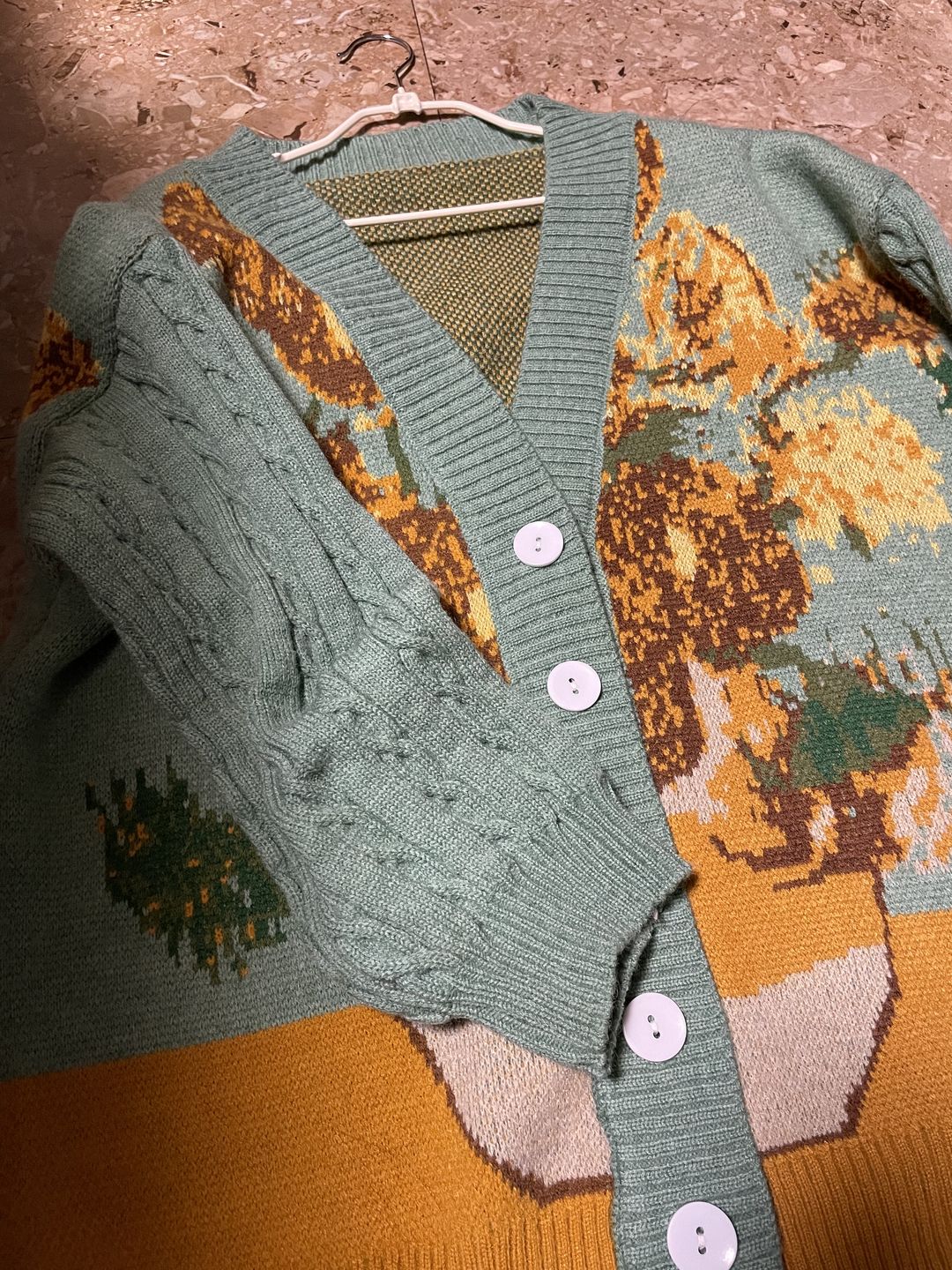 Customer photo review of Van Gogh Vintage Cardigan Knit Sweater