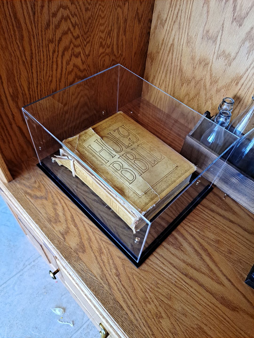 Customer photo review of Acrylic Book Display Case with Risers 15.25 X 12 X 8 - Clear (A026/V12)