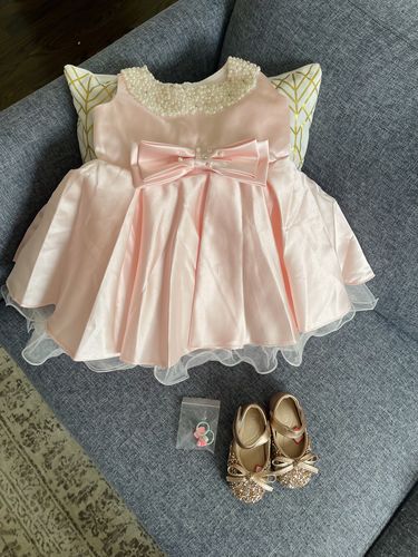 Customer photo review of Elegant Bowknot Flower Girl Fluffy Dress