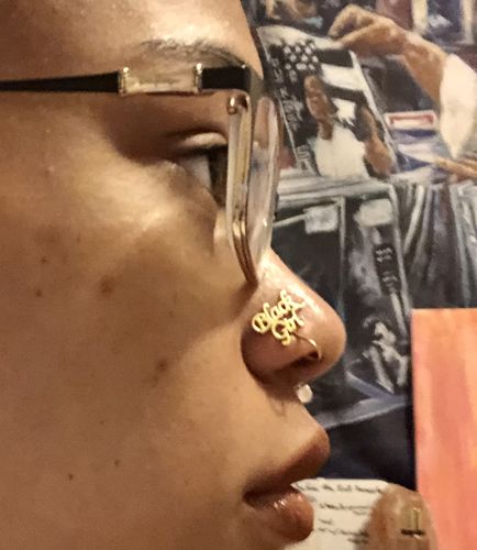Customer photo review of Black Girl Nose Cuff