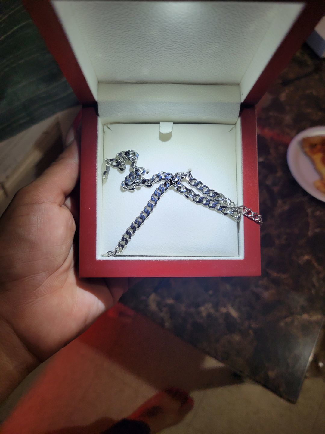 Customer photo review of [Almost Sold Out] To My Amazing Son - Love Mom - Cuban Link Chain