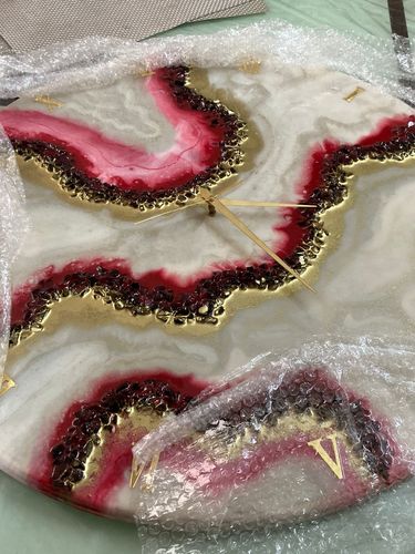Customer photo review of Burgundy Slush Clock Large 27 Inches