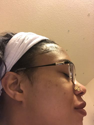 Customer photo review of Black Girl Nose Cuff