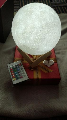 Customer photo review of 3D Moon Replica Lamp