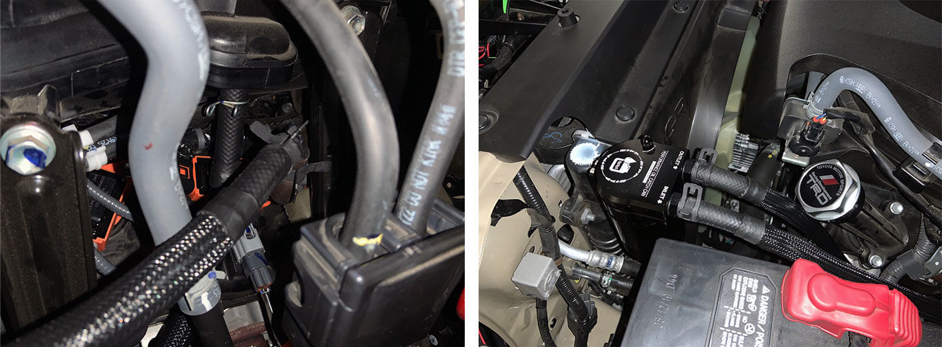 Customer photo review of 2016+ 3.5L V6 Toyota Tacoma Catch Can - Air/Oil Separator