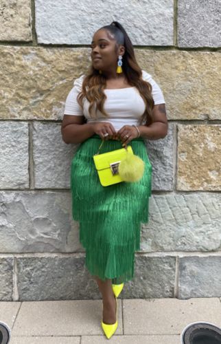 Customer photo review of Solid Color PartyTassel Skirt