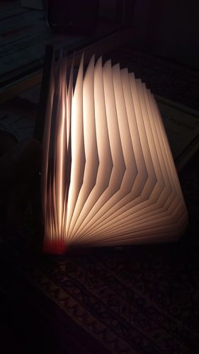 Customer photo review of Foldable Book Shaped Lamp (Red/Black)