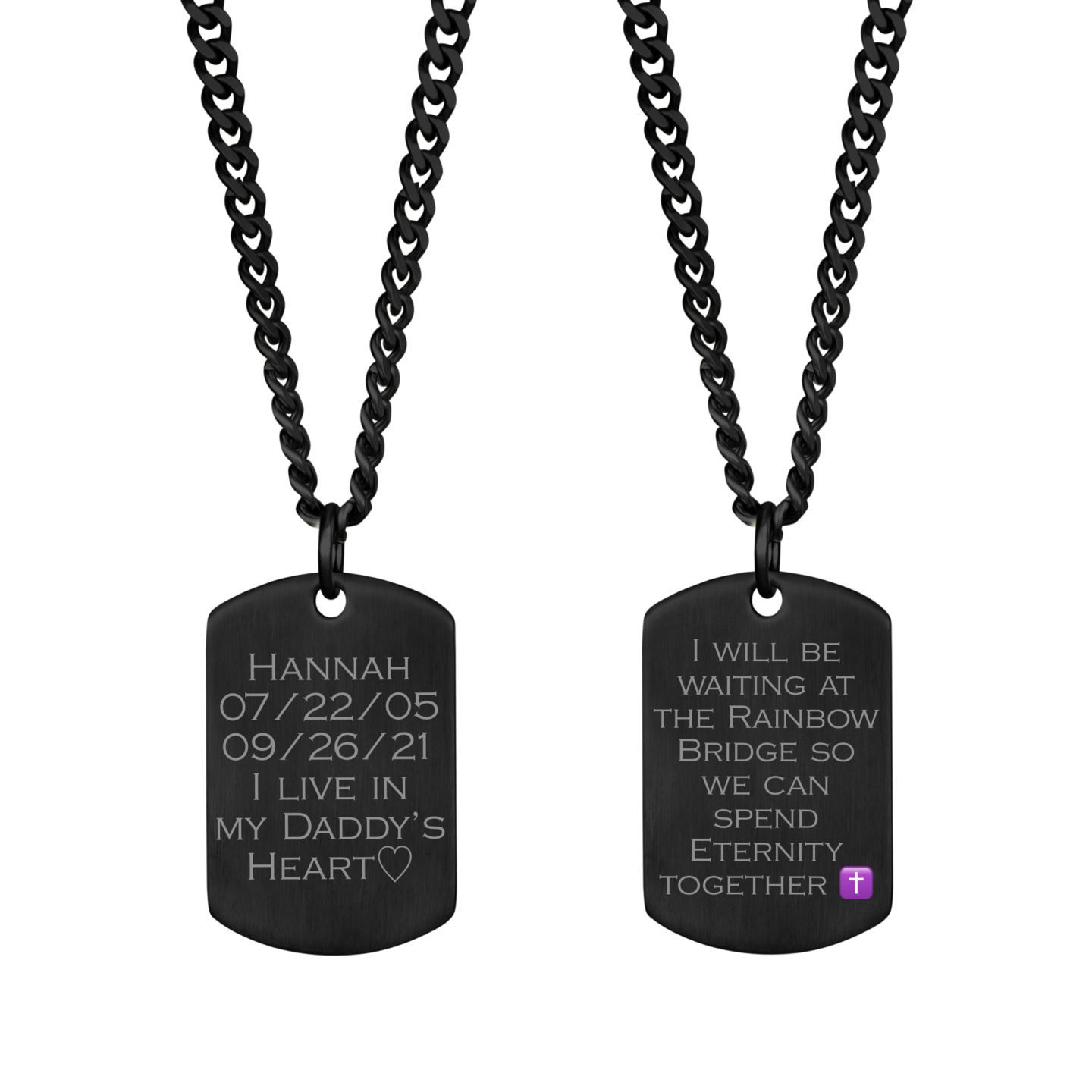 Customer photo review of Engravable Matte Dog Tag