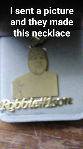 Customer photo review of Lovers Charm™ 18K Custom Engraved Necklace