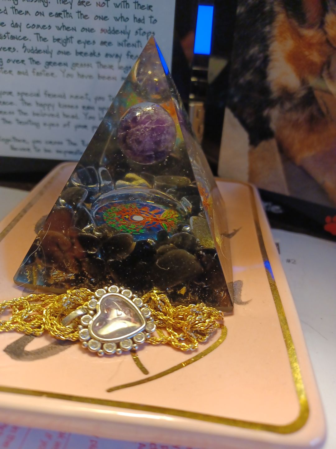 Customer photo review of EMF Protection Galaxy Orgone Pyramid