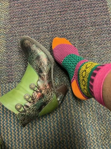 Customer photo review of Cozy Striped Socks