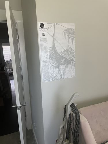 Customer photo review of Vintage Jungle in Soft Sage Wallpaper Mural