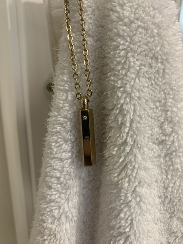 Customer photo review of Engravable Cremation Urn Pendant