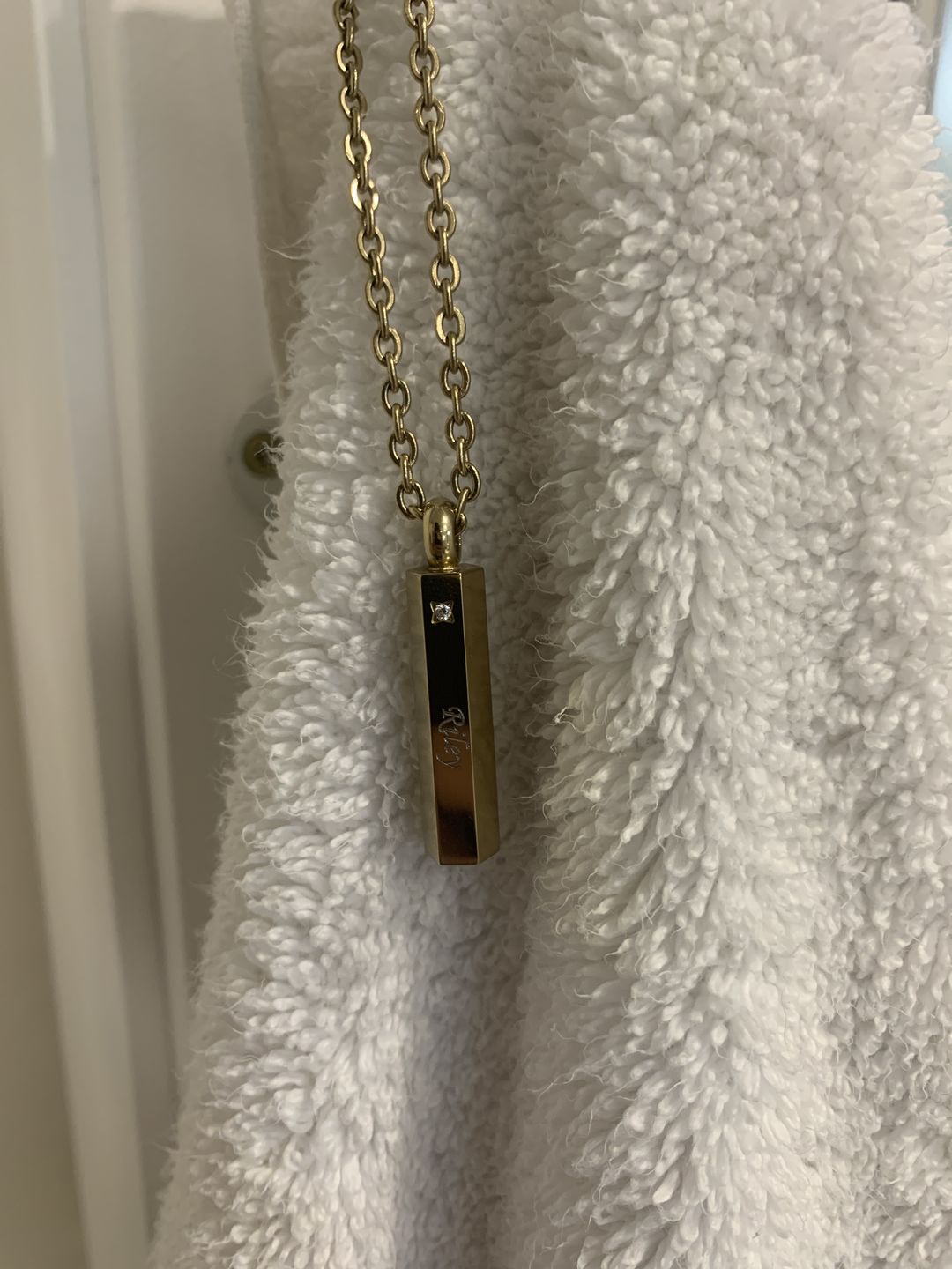 Customer photo review of Engravable Cremation Urn Pendant