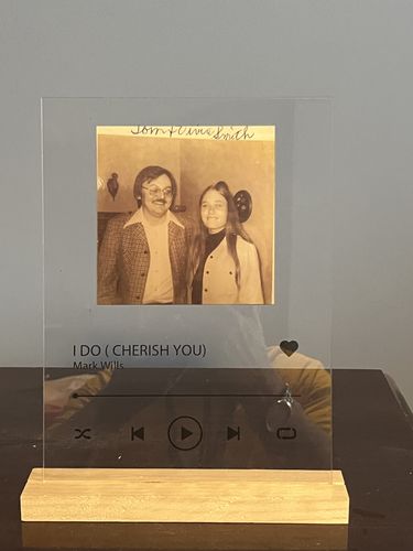 Customer photo review of Custom Song Plaque - The Best Anniversary Gift for Couples