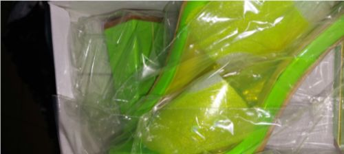 Customer photo review of Solid Color Modern See-Through Sandals